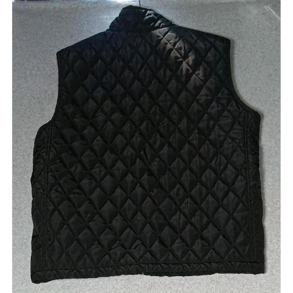 Tahari Quilt Lined Zip Up Vest Womens Size Large Black With Pockets Holiday Cold - Picture 12 of 13